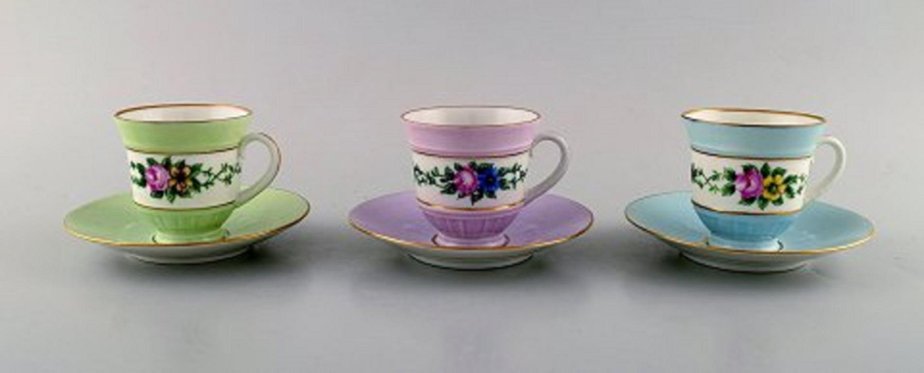 Bing and Grndahl Coffee Cups with Saucers, 1920s, Set of 10
