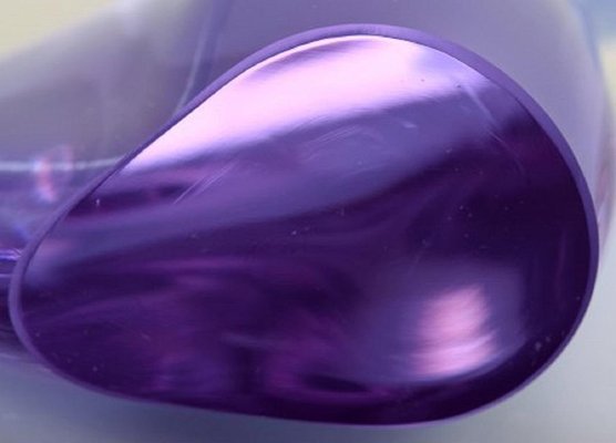 Figurine Grand Rat En Verre D'Art Scandinave Violet - Fin 20ème Siècle