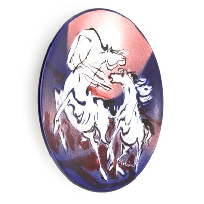 Ceramic Wall Horse Dish by Eliseo Salino Made in San Giorgio Pin di Garden Supplies