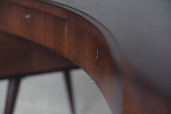 Mid-Century Modern Wenge Organic-Shaped Boomerang Custom Desk