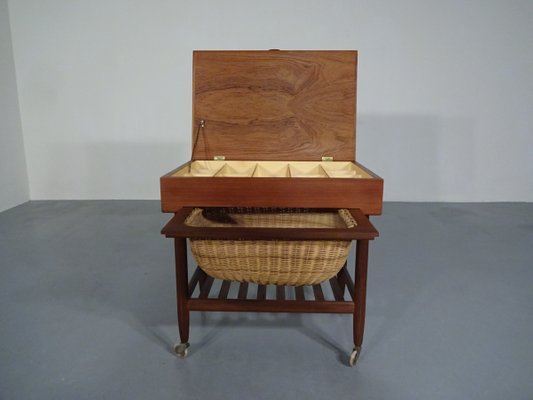 Danish Teak Sewing Cart, 1960s Danish Teak Sewing Cart, 1960s
