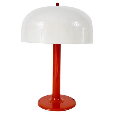 large red table lamp