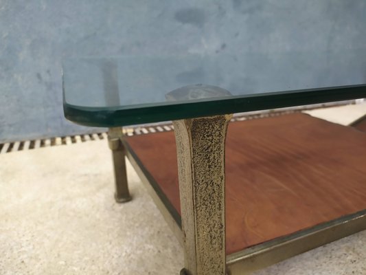 Iron Coffee Table 1980s For At Pamono, Leather Glass Coffee Table Brown