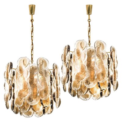 Large Austrian Citrus Swirl Smoked Gl Chandeliers By Kalmar Large Austrian Citrus Swirl Smoked