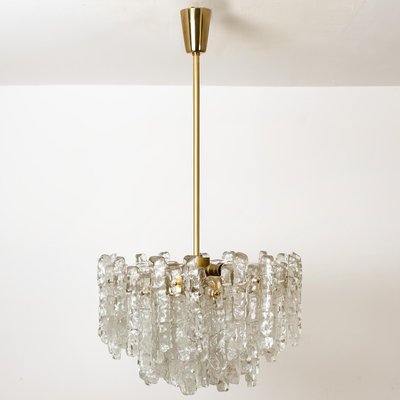 Ice Glass Chandelier by J.T. Kalmar for Kalmar, 1960s Ice Glass Chandelier by J.T. Kalmar for Kalmar, 1960s