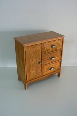 Small Antique Pine Wood Shoe Cabinet 