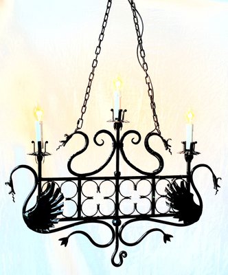 Vintage Italian Wrought Iron Ceiling Lamps Set Of 2 For At Pamono - Iron Ceiling Lamps