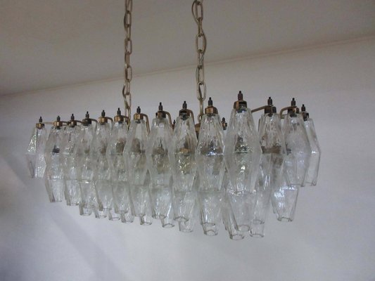 Traspa Polyhedrons Murano Glass, Carlo Scarpa Glass Chandelier