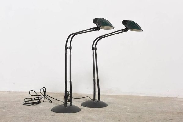 Encommium Zes Van God Tango Desk or Table Lamps by Stephan Copeland for Arteluce, 1980s, Set of 2  for sale at Pamono