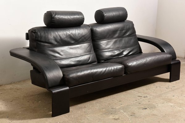 Black leather online lounges for sale