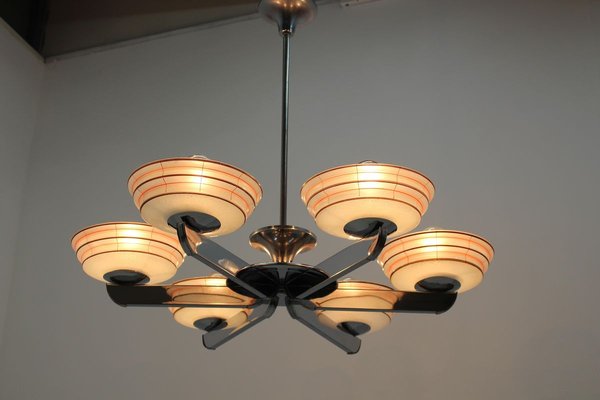 Art Deco Chandelier 1930s For At, Round Art Deco Style Chandelier
