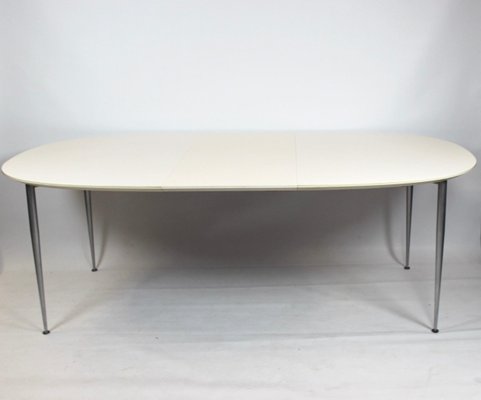 Danish Dining Table With White Laminate, White Laminate Dining Table