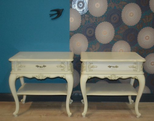 Mid Century Chippendale Style White Nightstands From Warrings Set Of 2 For Sale At Pamono