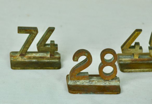 Bronze Restaurant Table Numbers 1940s Set Of 6 For Sale At Pamono