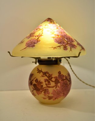 galle glass table lamps Galle Glass Table Lamp by Emile Gallé
