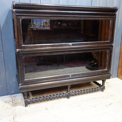 Victorian Ebonized Barristers Glass Fronted Bookcase By Globe