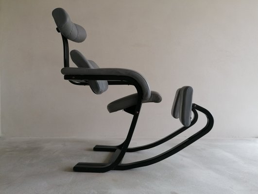Vintage Leather Duo Balans Lounge Chair By Peter Opsvik For Stokke 1980s For Sale At Pamono