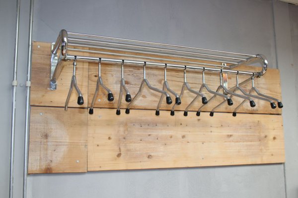 Large Chrome Wall Coat Rack With Separate Hangers 1960s For - Wall Coat Rack Hangers Large Chrome Wall Coat Rack With Separate Hangers 1960s For - Wall Coat Rack Hangers