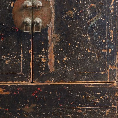 Antique Chinese Side Cabinet in Black Lacquer for sale at Pamono