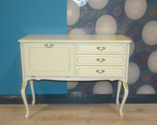 Vintage Chippendale Style Shabby Chic Cream White Chest Of Drawers