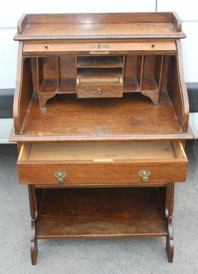Small Vintage Oak Roll Top Desk 1920s For Sale At Pamono
