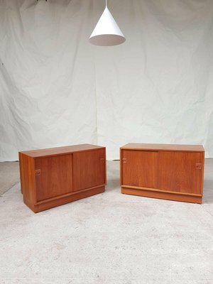 Mid Century Danish Record Cabinets By Horsens Hjornebo Set Of 2