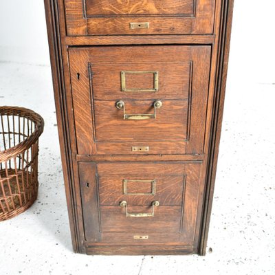 Antique Wooden Filing Cabinet For Sale At Pamono