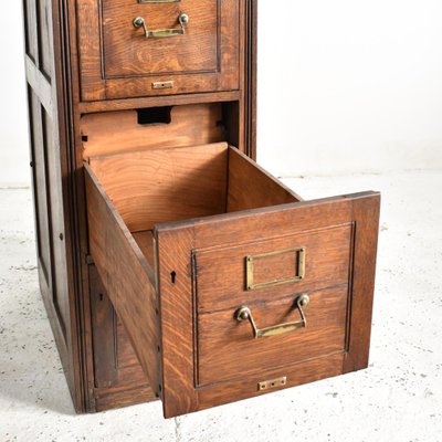 Antique Wooden Filing Cabinet Bei Pamono Kaufen