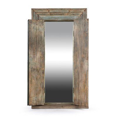 Antique Wood Door With Mirror For, Distressed Door Wood Wall Mirror