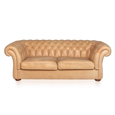 Handmade White Leather Chesterfield, Chesterfield Leather Sofas