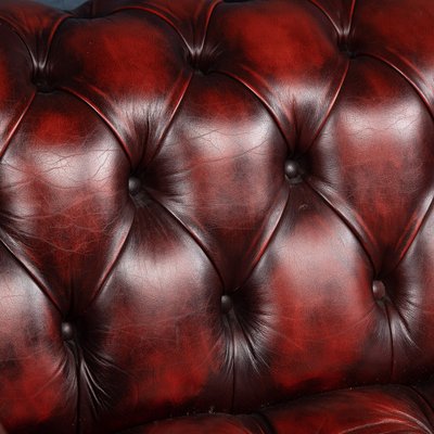 Vintage Red Leather Chesterfield Sofa, Red Chesterfield Sofa Used