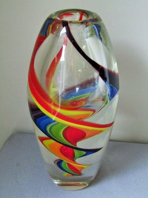 Italian Multi Colored Murano Glass Vase 1960s For At Pamono - Large Coloured Glass Vases Italian Multi Colored Murano Glass Vase 1960s For At Pamono - Large Coloured Glass Vases