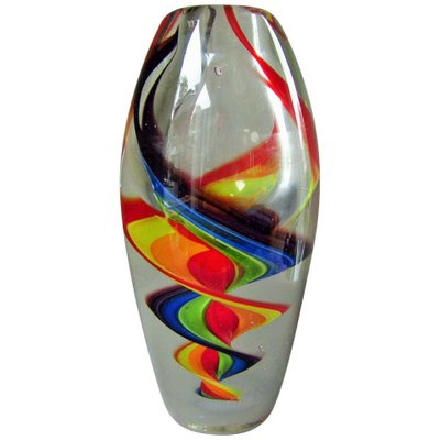 Italian Multi Colored Murano Glass Vase Italian Multi Colored Murano Glass Vase