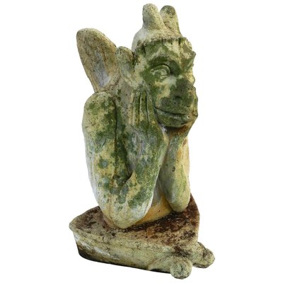 Vintage Weathered Gargoyle Garden Statue For Sale At Pamono