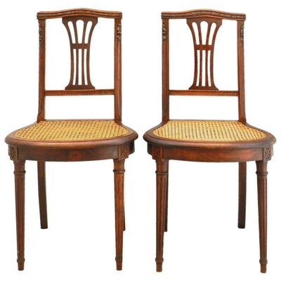 19th Century French Louis Xvi Side Chairs With Caned Seats 1870 Louis Xvi Side Chairs With Caned Seats