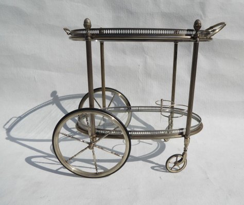 Mid Century Neoclassical Silver Plated Trolley From Maison Jansen