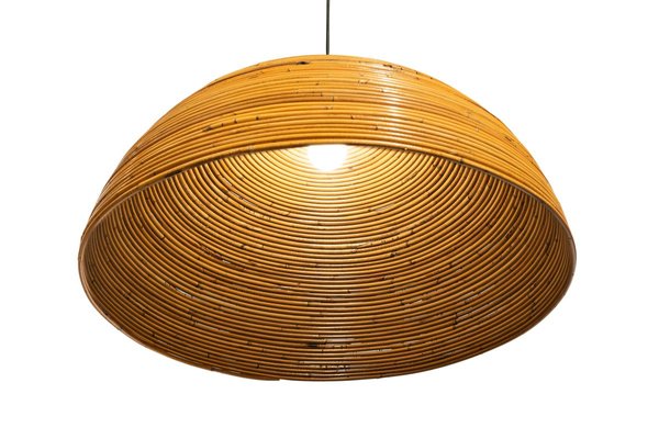 Large Vintage Wicker Pendant Lamp 1970s For At Pamono - Large Natural Ceiling Light