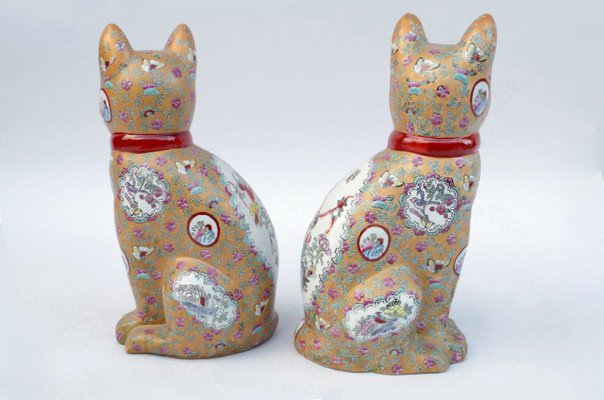 Sculptures De Chat En Porcelaine Chine 1980s Set De 2 En Vente Sur Pamono Sculptures De Chat En Porcelaine Chine 1980s Set De 2 En Vente Sur Pamono