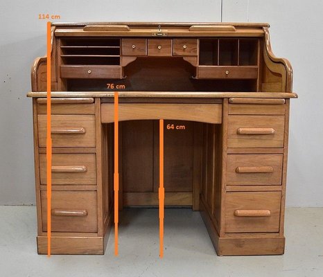 American Solid Blonde Oak Desk 1930s For Sale At Pamono