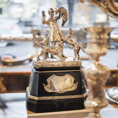 Proantic: Trophée De Chasse En Bronze Doré à Tête De Loup, Porte L
