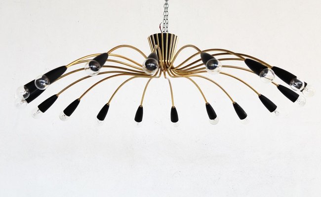 Vintage Sputnik 18 Light Chandelier In Br And Aluminium 1960s Light Chandelier In Br And Aluminium