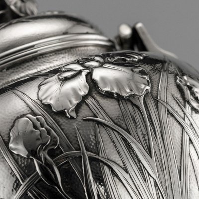 Antique Japanese Solid Silver Tea and Coffee Set by Samurai Shokai