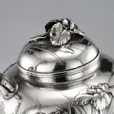 Antique Japanese Solid Silver Tea and Coffee Set by Samurai Shokai