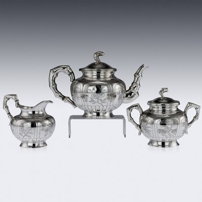 Solid silver tea deals set with tray