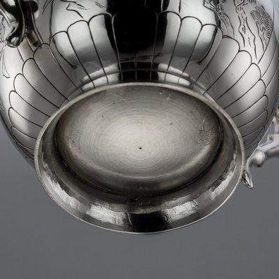 Solid silver tea outlet set with tray