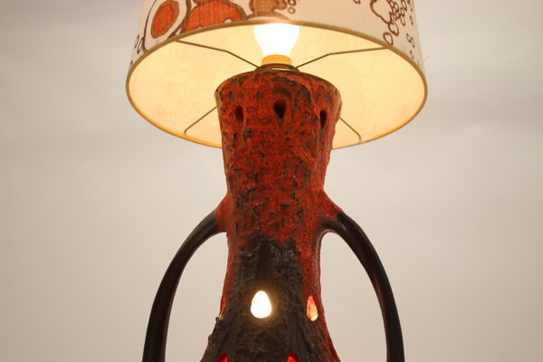Mid Century West German Red Ceramic Lava Floor Lamp From Walter West German Red Ceramic Lava Floor Lamp