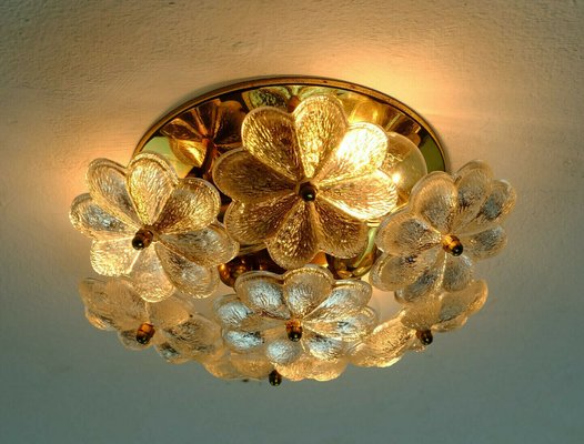 brass flower ceiling light