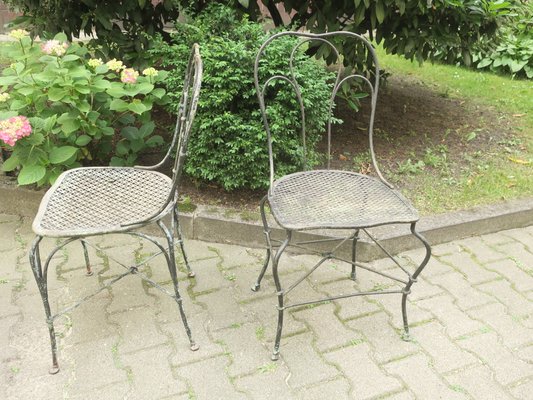 Antique Wrought Iron Garden Chairs Set Of 2 For Sale At Pamono