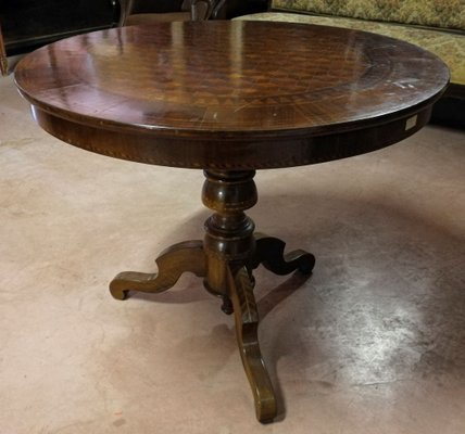Inlaid Walnut Dining Table 1950s, Small Round Walnut Dining Table And Chairs Set In Nigeria