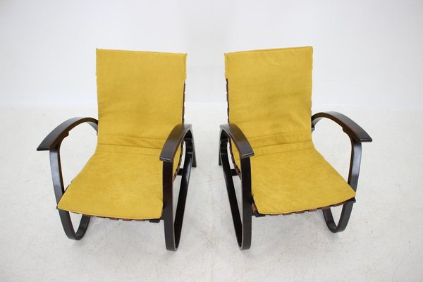 Czech Bentwood Lounge Armchairs By Jan Vanek 1940s Set Of 2 For Sale At Pamono